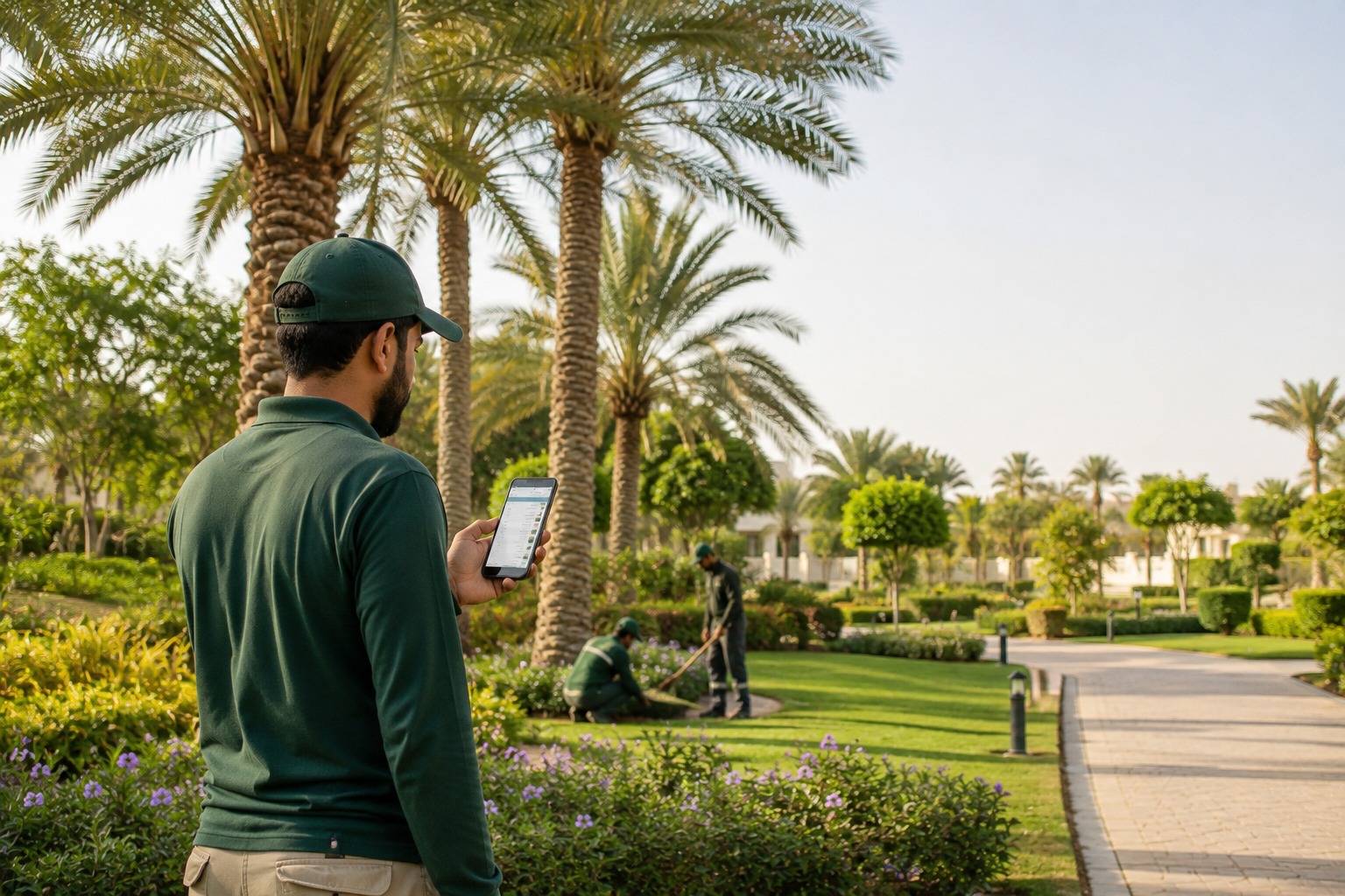 تشغيل أوضح لشركات صيانة الحدائق والنخيل والزيارات الميدانية